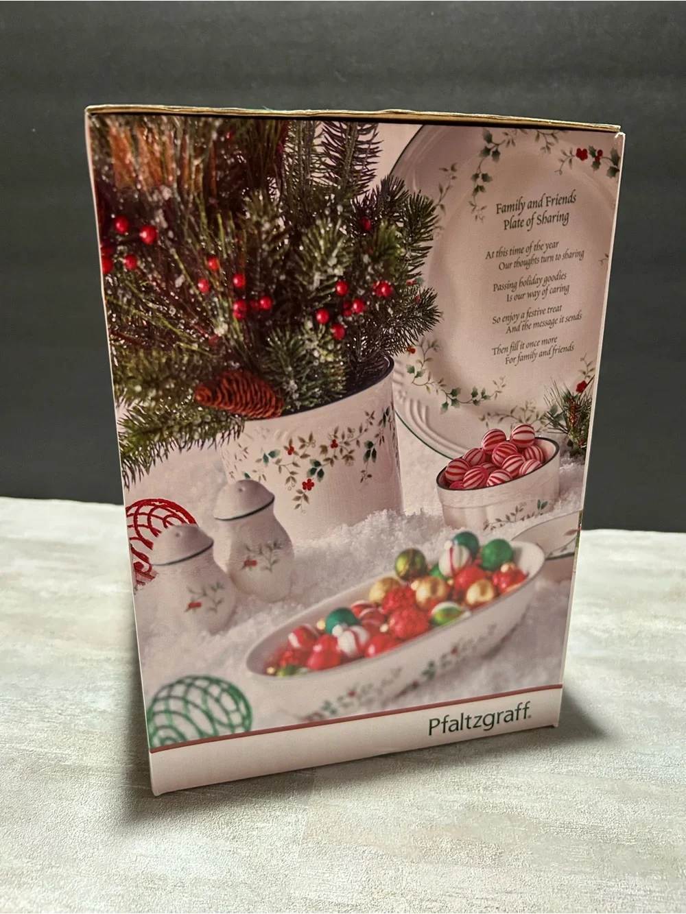 Pfaltzgraff Winterberry Snowman Jar - White with Red, Green & Brown Accents
